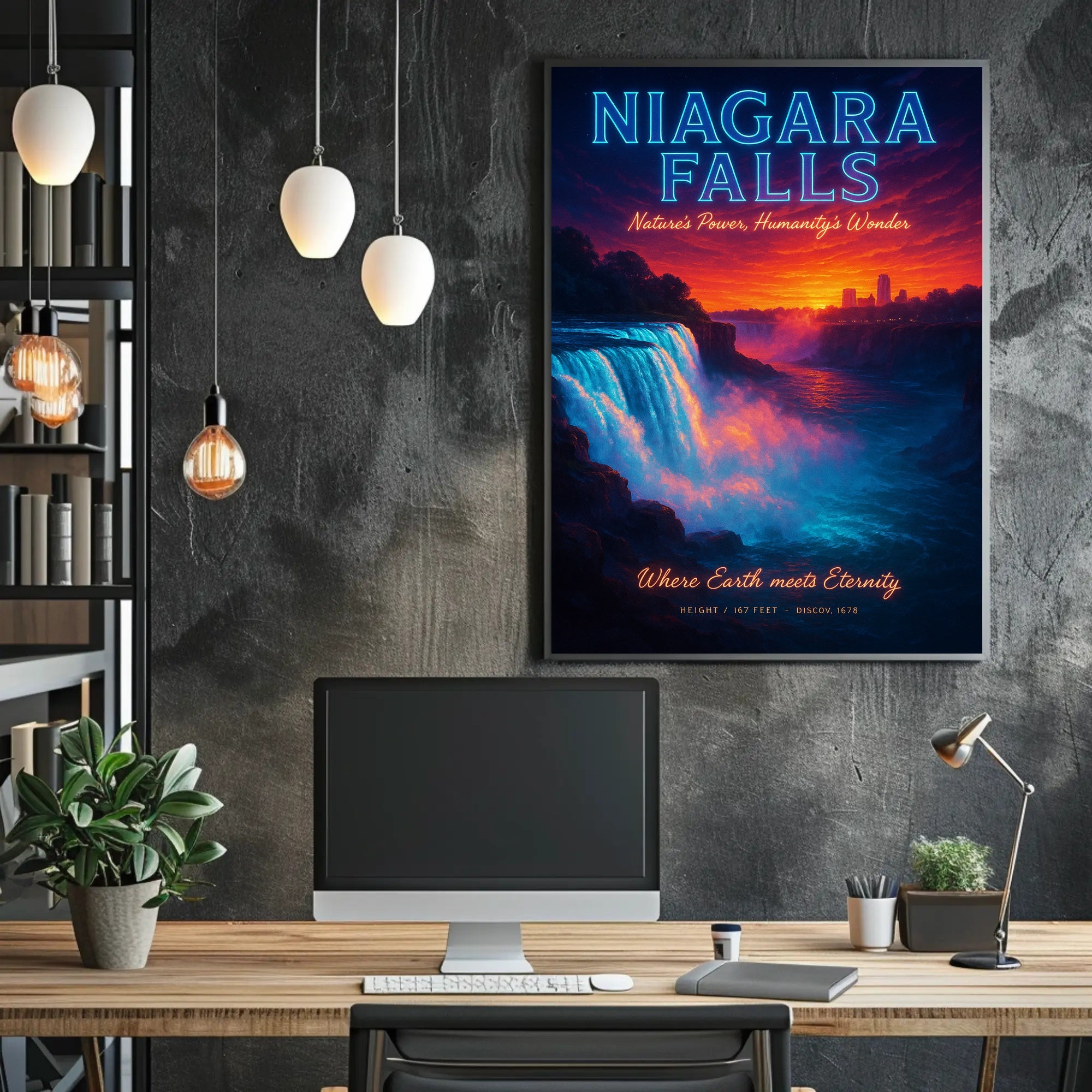 Niagara Falls Sunset Travel Poster PosterGoat