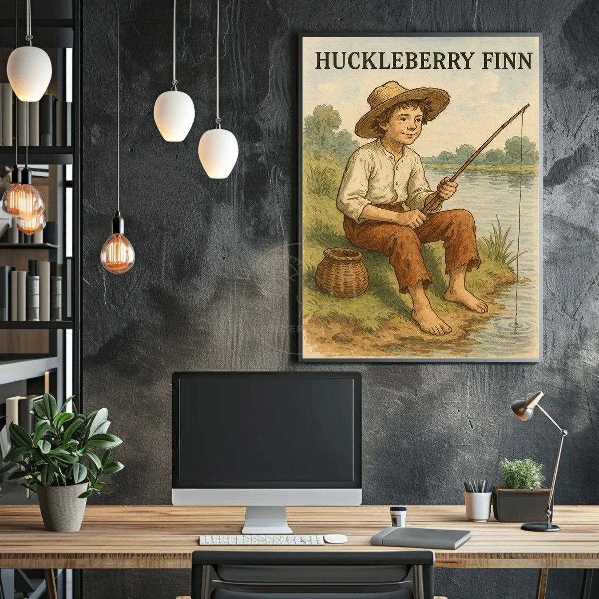 Huckleberry Finn Adventure in Artistic Heritage Poster