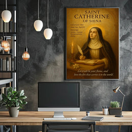 Saint Catherine of Siena Religious Inspirational Poster