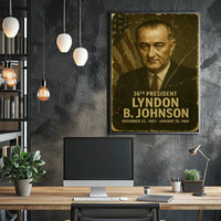 Lyndon B. Johnson 36th President of the United States Damaged Photograph Poster