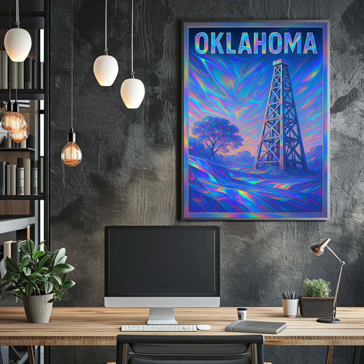 Oklahoma Oil Derrick Poster