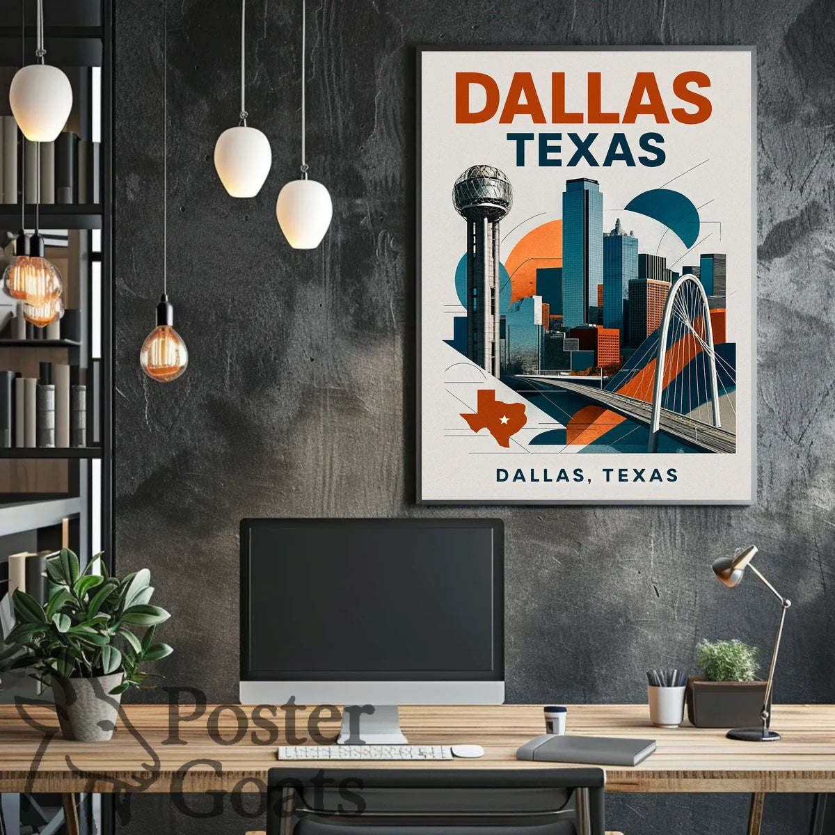 Dallas Skyline in Vibrant Urban Cityscape Poster