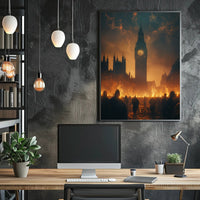 Dystopian Sunset: Post-Apocalyptic Urban Art Poster PosterGoat