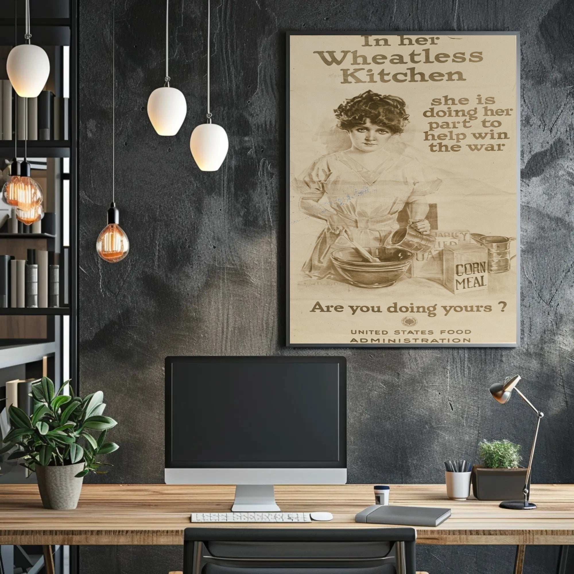 Wartime Food Conservation Vintage Patriotic Propaganda Poster PosterGoat