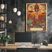 Enchanted Tower: Fantastical Landscape with Ornate Structure Poster