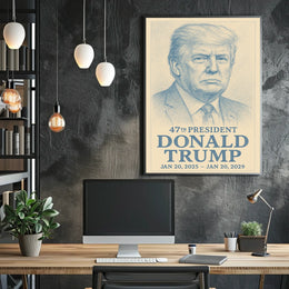 Trump Visionary Leader New Era Line Art Poster