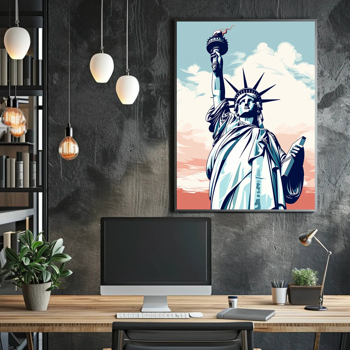 Statue of Liberty Iconic Travel Scenery Poster