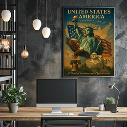 A Land Of Freedom And Opportunity Poster