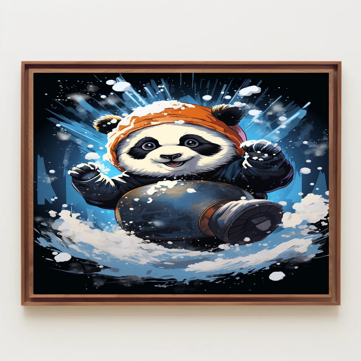 Winter Adventure Panda Poster