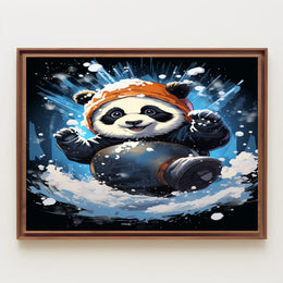 Winter Adventure Panda Poster