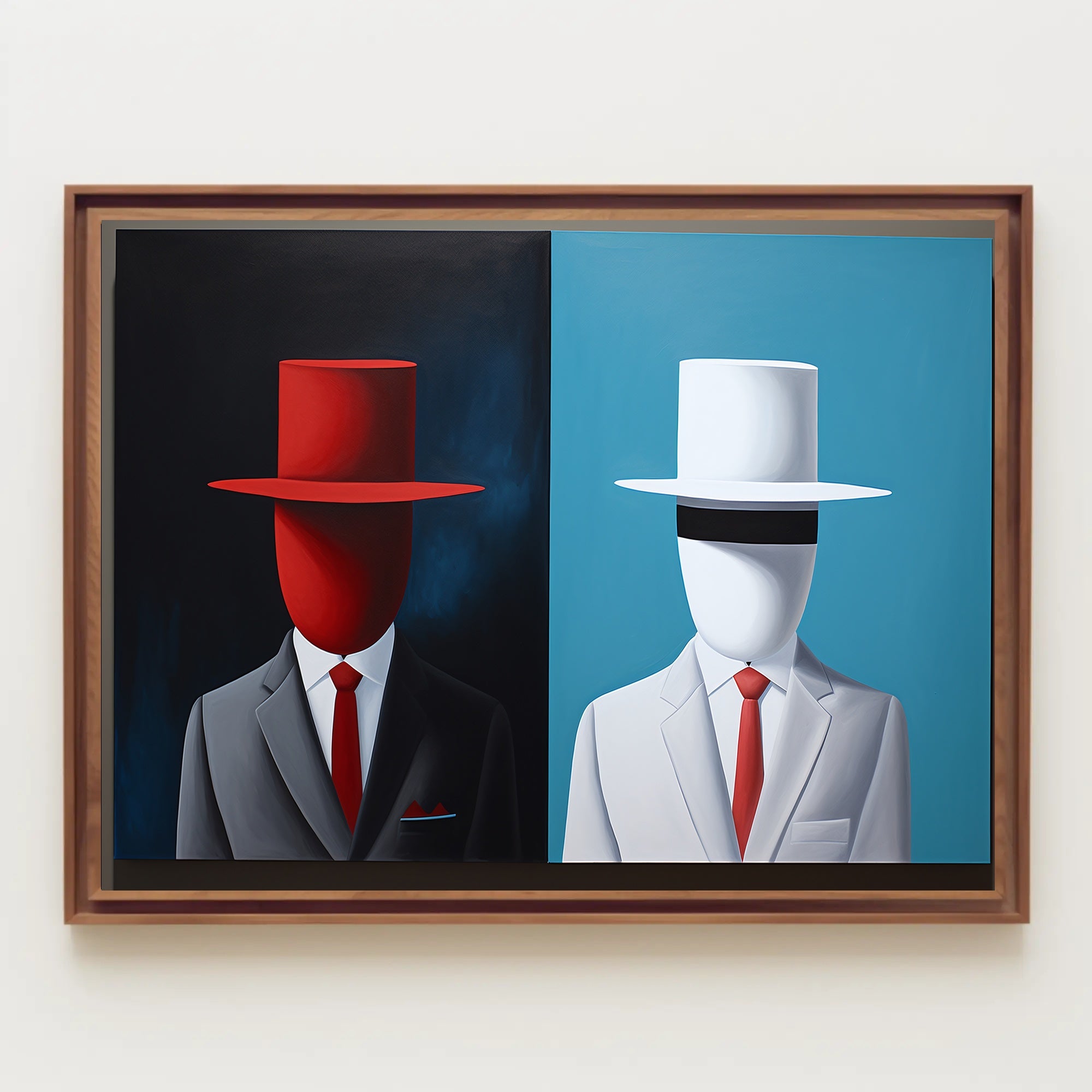 Faceless Figures Duality Abstract or Artistic Poster