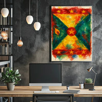 Vibrant Abstract Flag Modern Art Poster