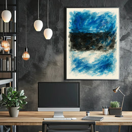 Abstract Blue And Black Composition Poster