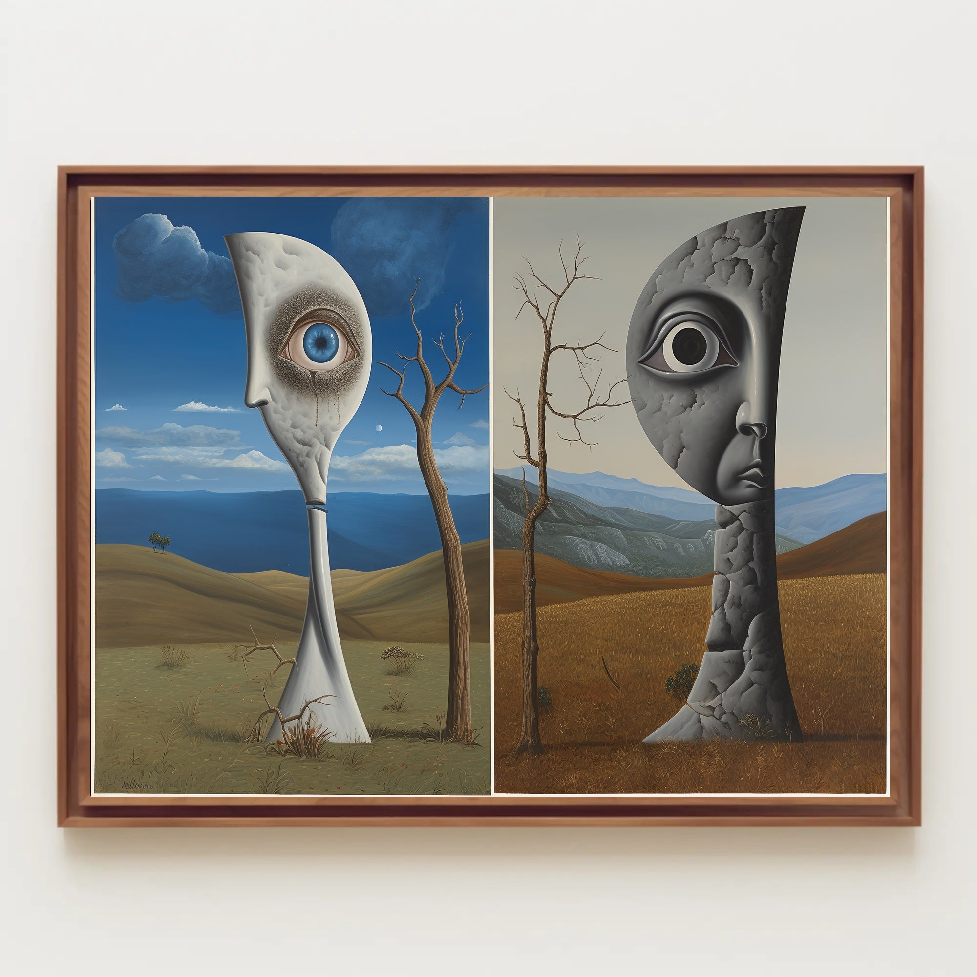 Surreal Desert Faces Abstract or Artistic Poster