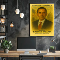 Barack Obama 44th President of the United States Vintage Watercolor Poster
