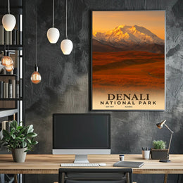 Denali National Park Vintage Travel Poster Print