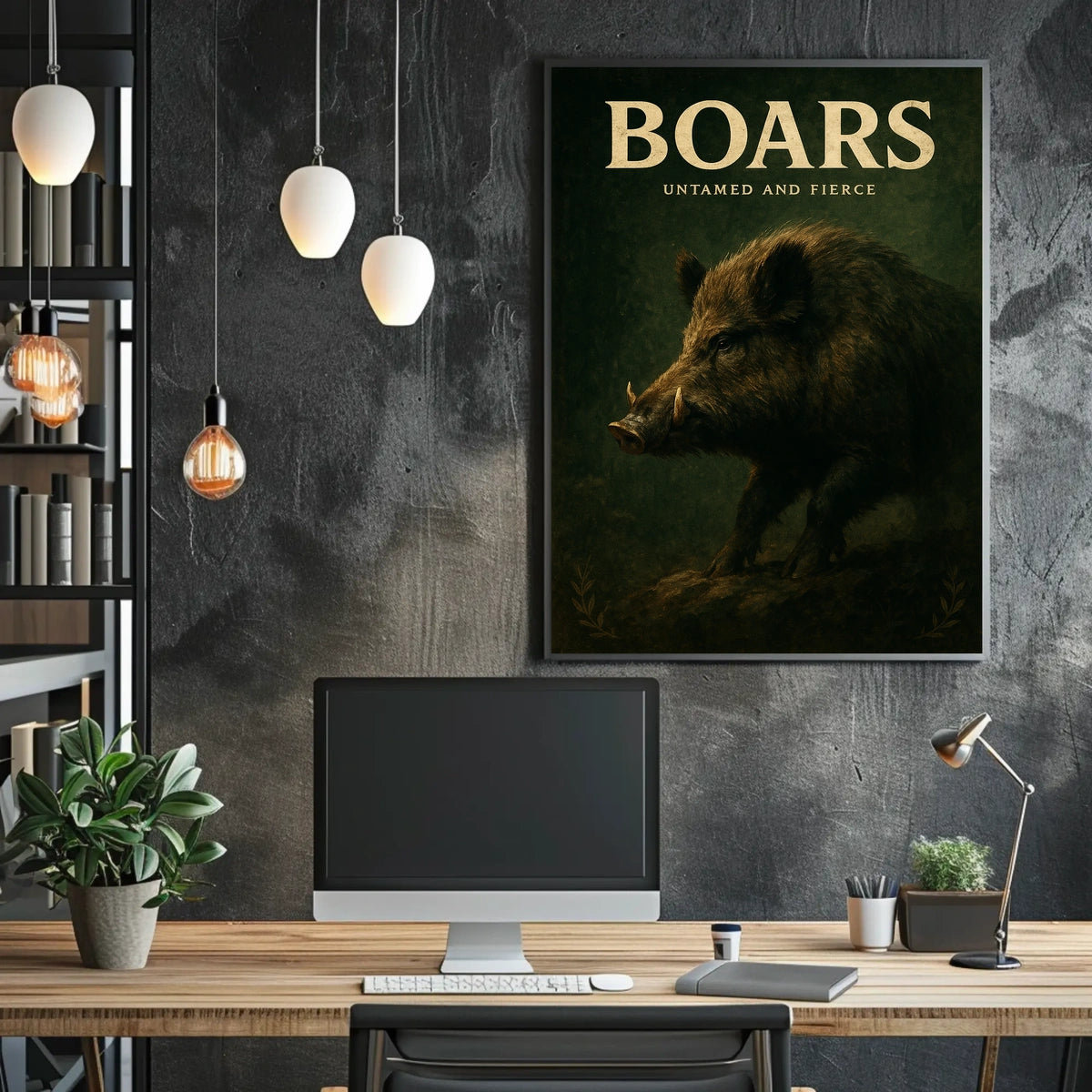 Boars Untamed and Fierce Poster