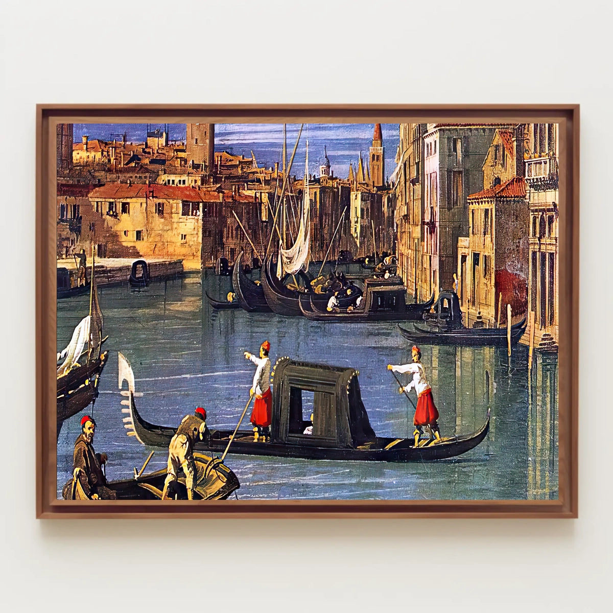 Venetian Gondolas in Vibrant Waterway Cultural or Heritage Poster