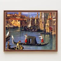 Venetian Gondolas in Vibrant Waterway Cultural or Heritage Poster