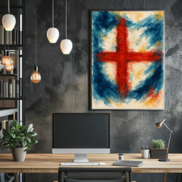 Abstract Cross In Watercolor Abstract Poster