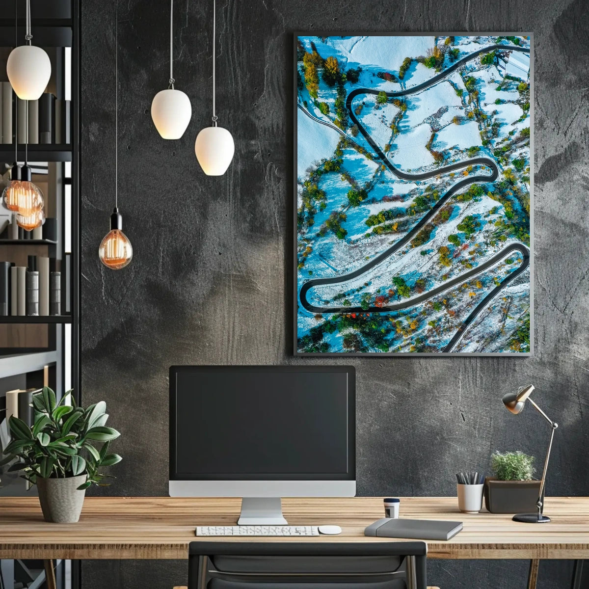 Serpentine Winter Road Poster