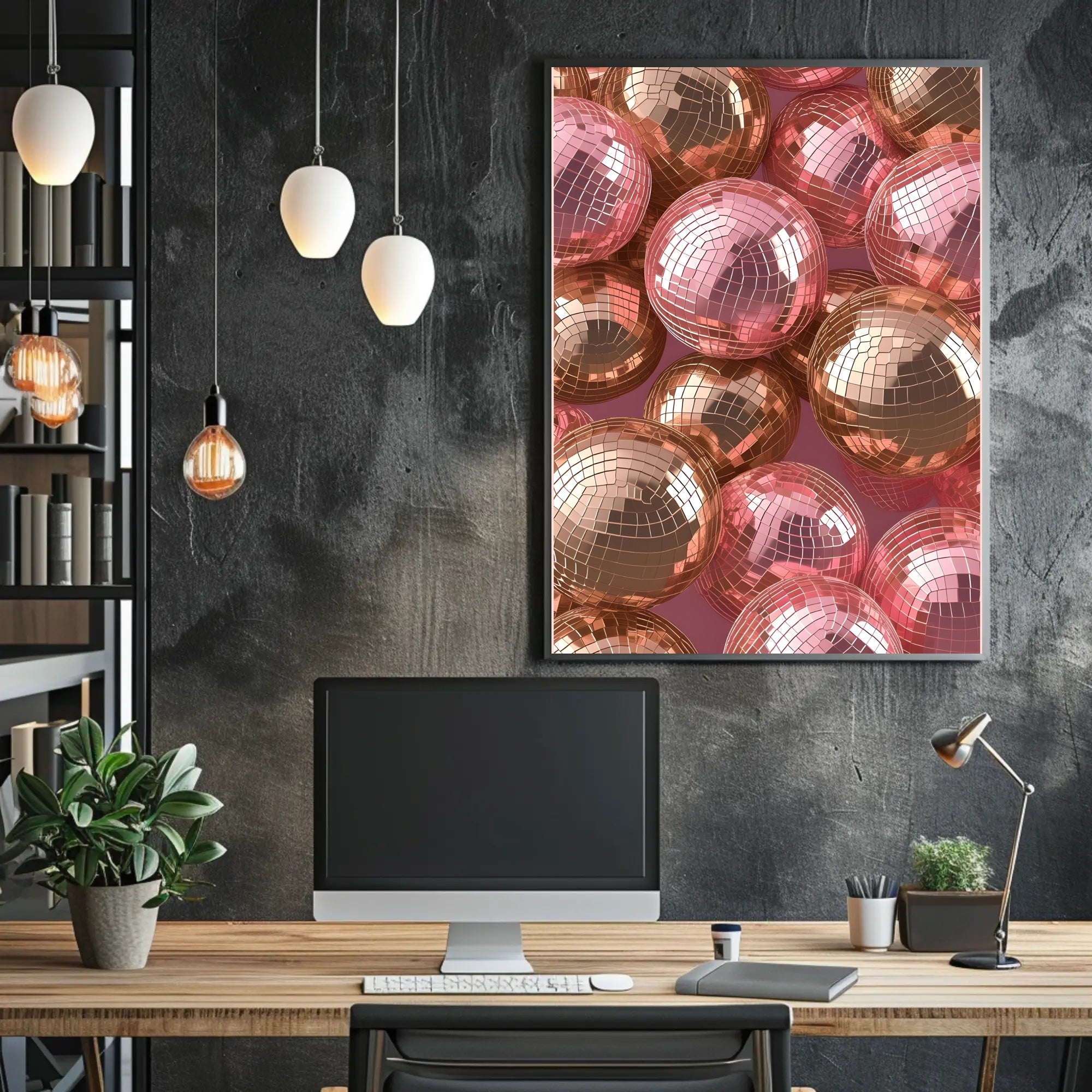 Glamorous Disco Balls Abstract Artistic Poster PosterGoat