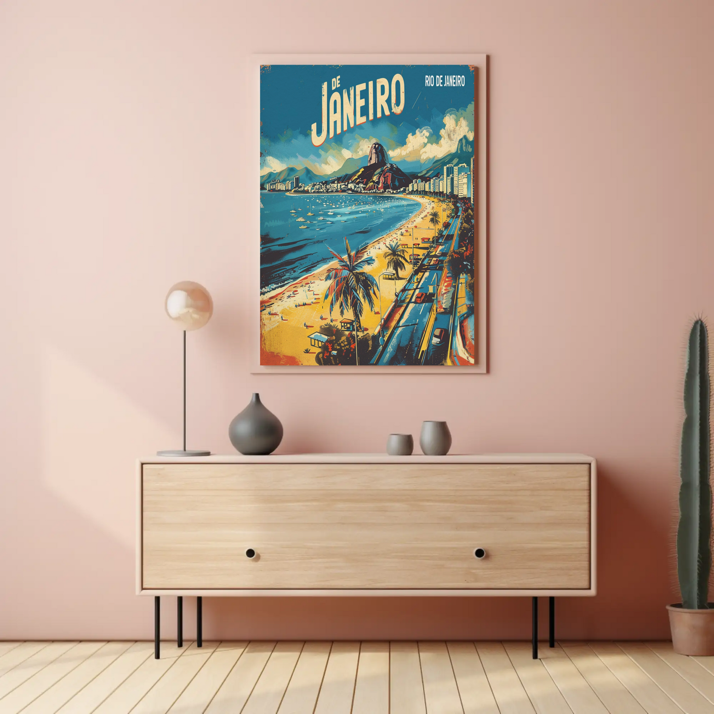 Rio De Janeiro Brazil Coastline Sugarloaf Beach Travel Poster