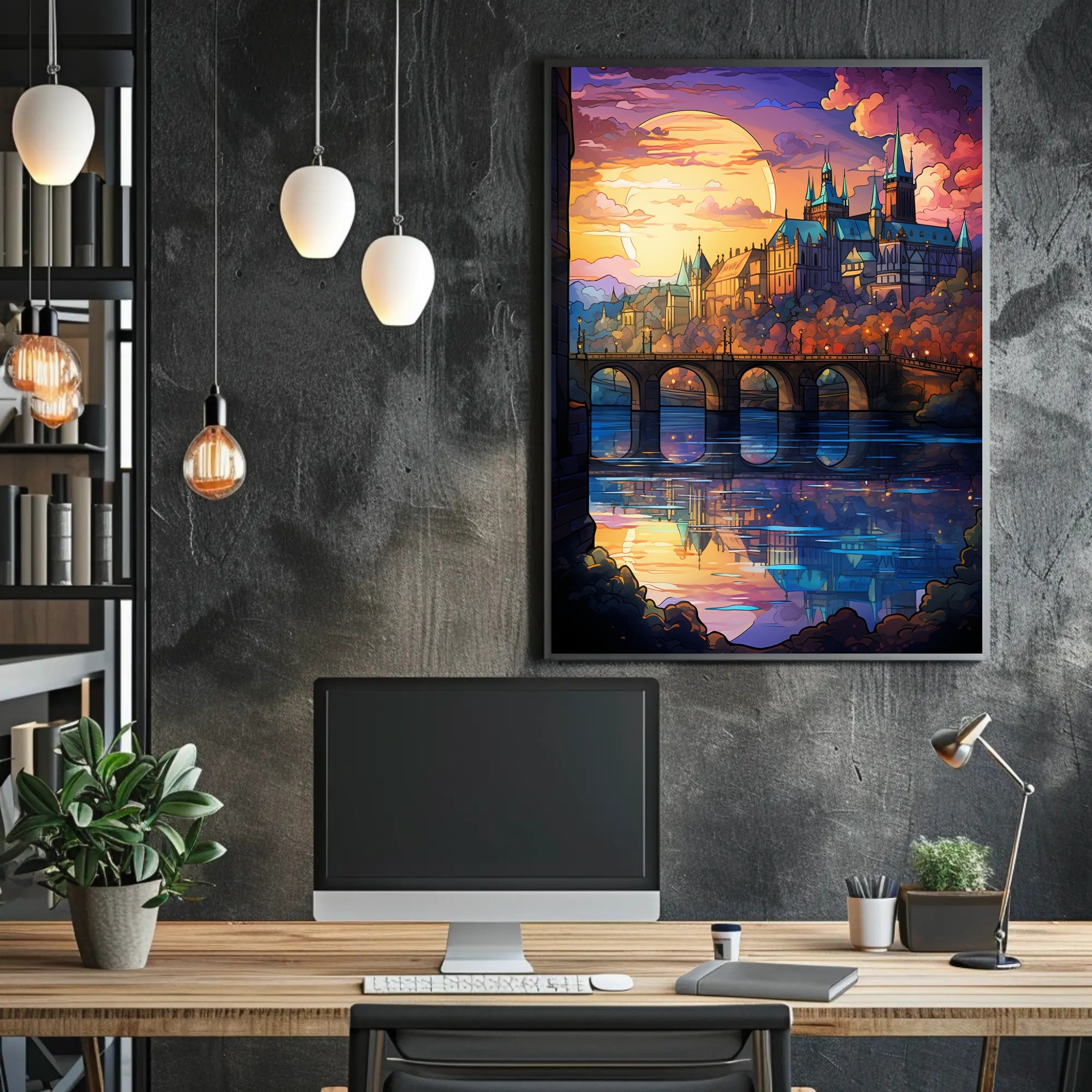 Enchanted Castle At Sunset Poster