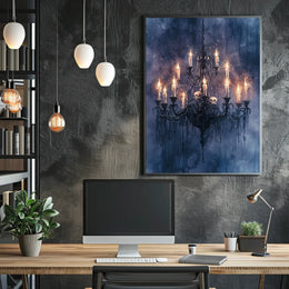 Gothic Chandelier with Skulls Perfect Artistic Statement Poster