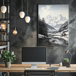 Alpine Serenity: Photorealistic Nature Travel Poster