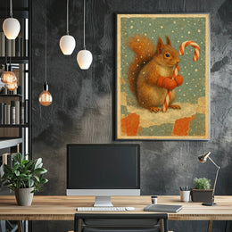 Winter Wonderland Squirrel Poster