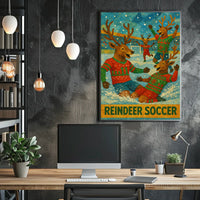Reindeer Soccer Poster