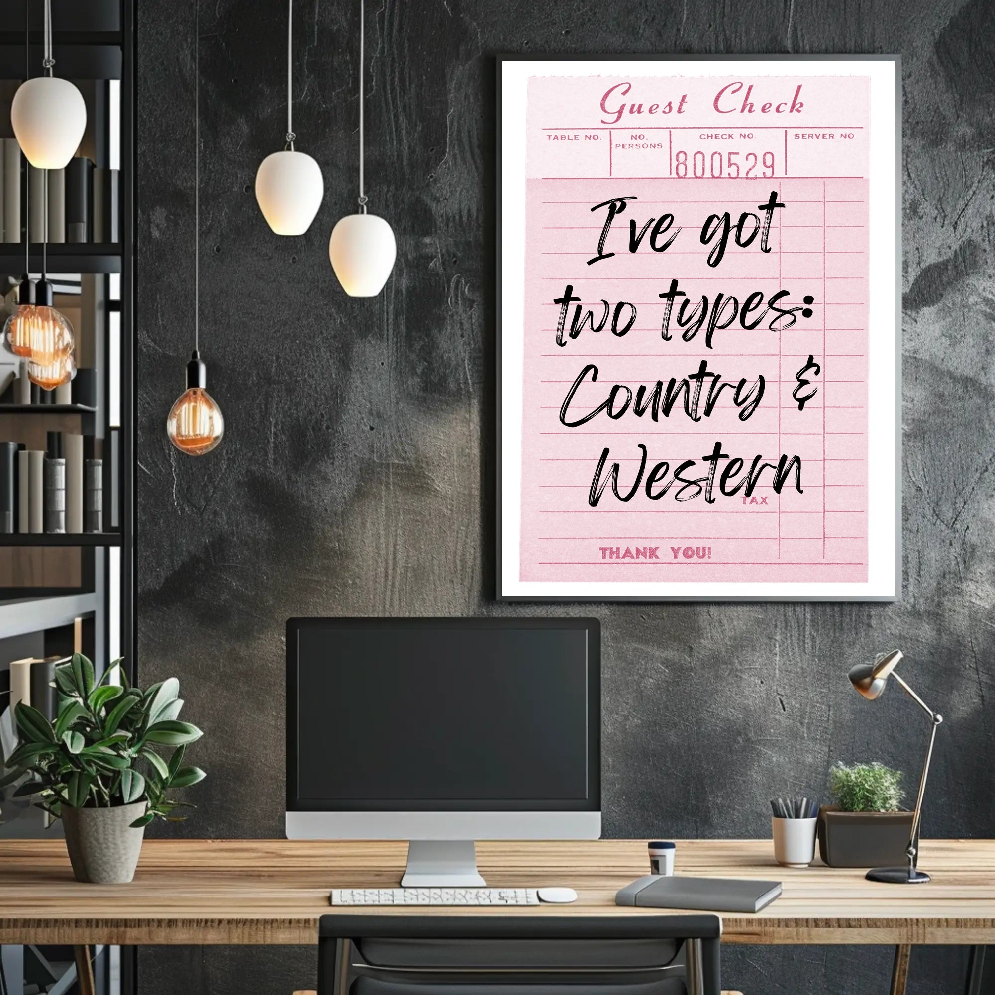 Playful Country & Western Receipt Music or Concert Poster PosterGoat