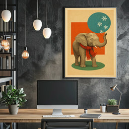 Winter Elephant Poster