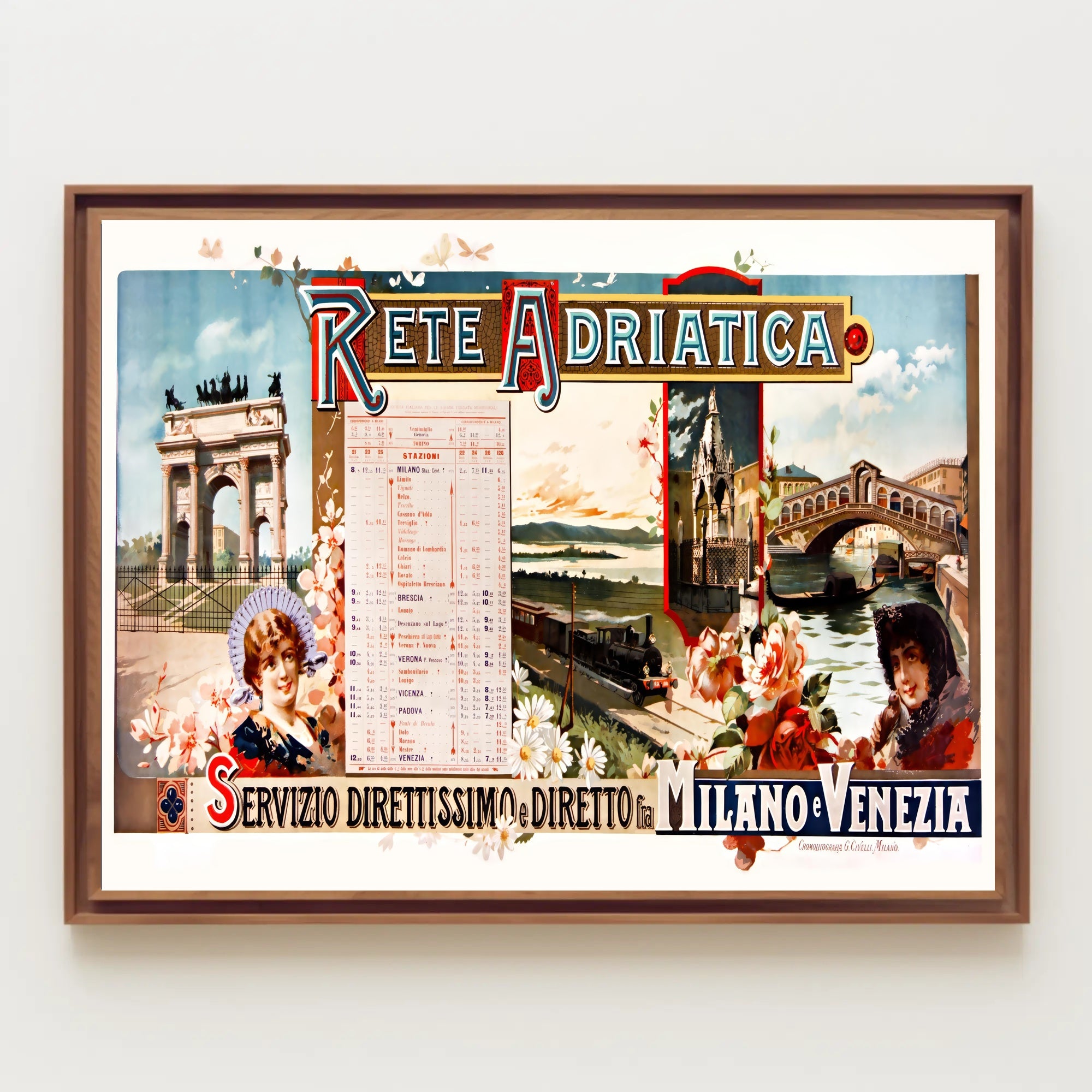 Vintage Romance in Milan-Venice Train Poster PosterGoat