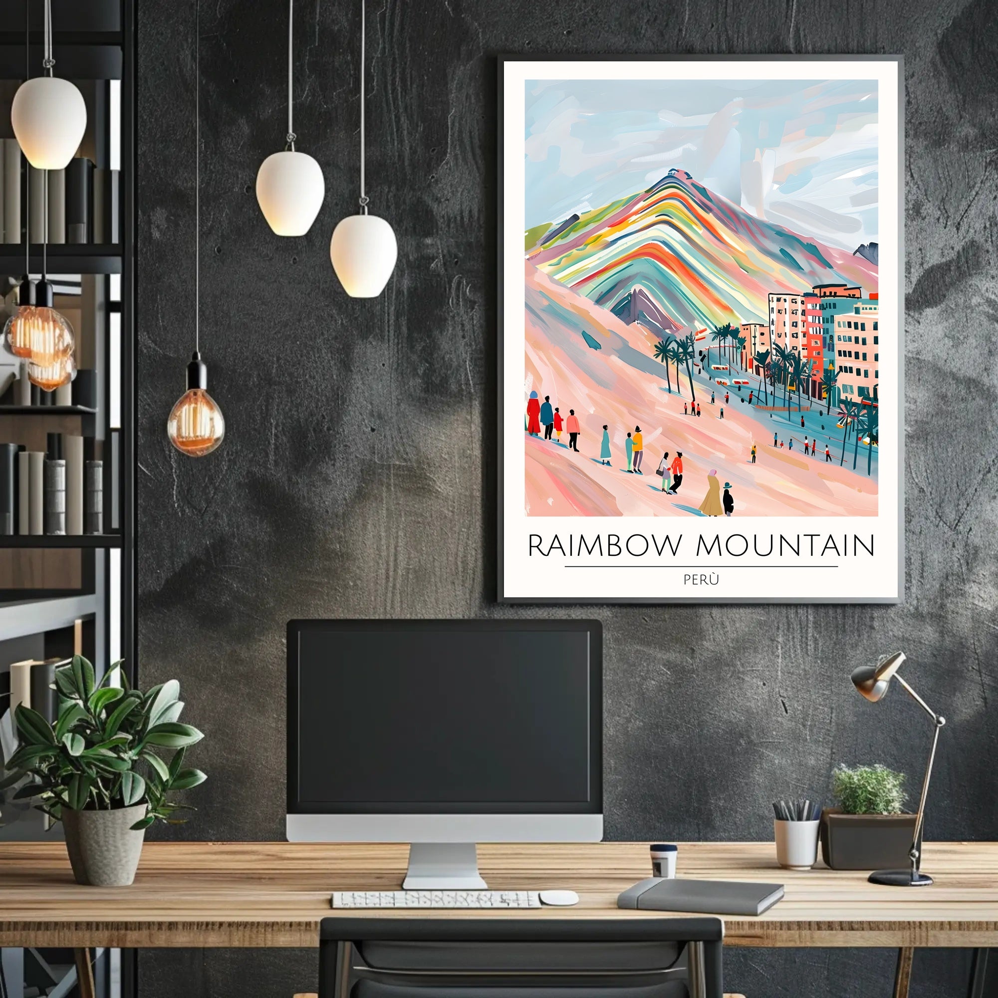 Rainbow Mountain Poster PosterGoat