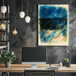 Abstract Blue And Black Composition Poster