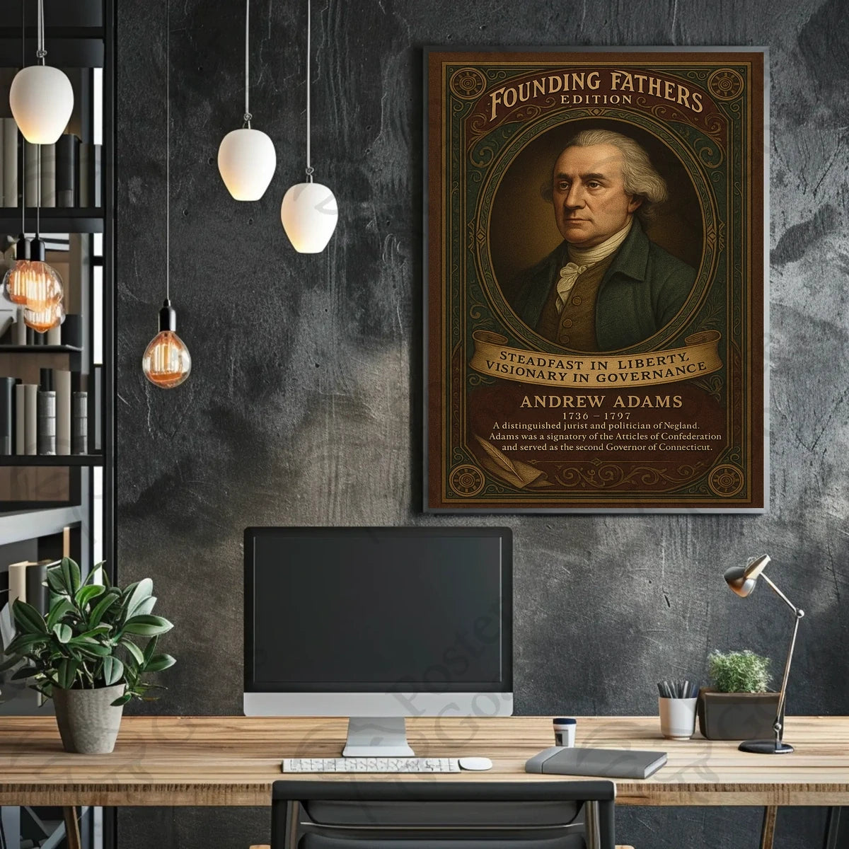 Andrew Adams Vintage Historical Poster
