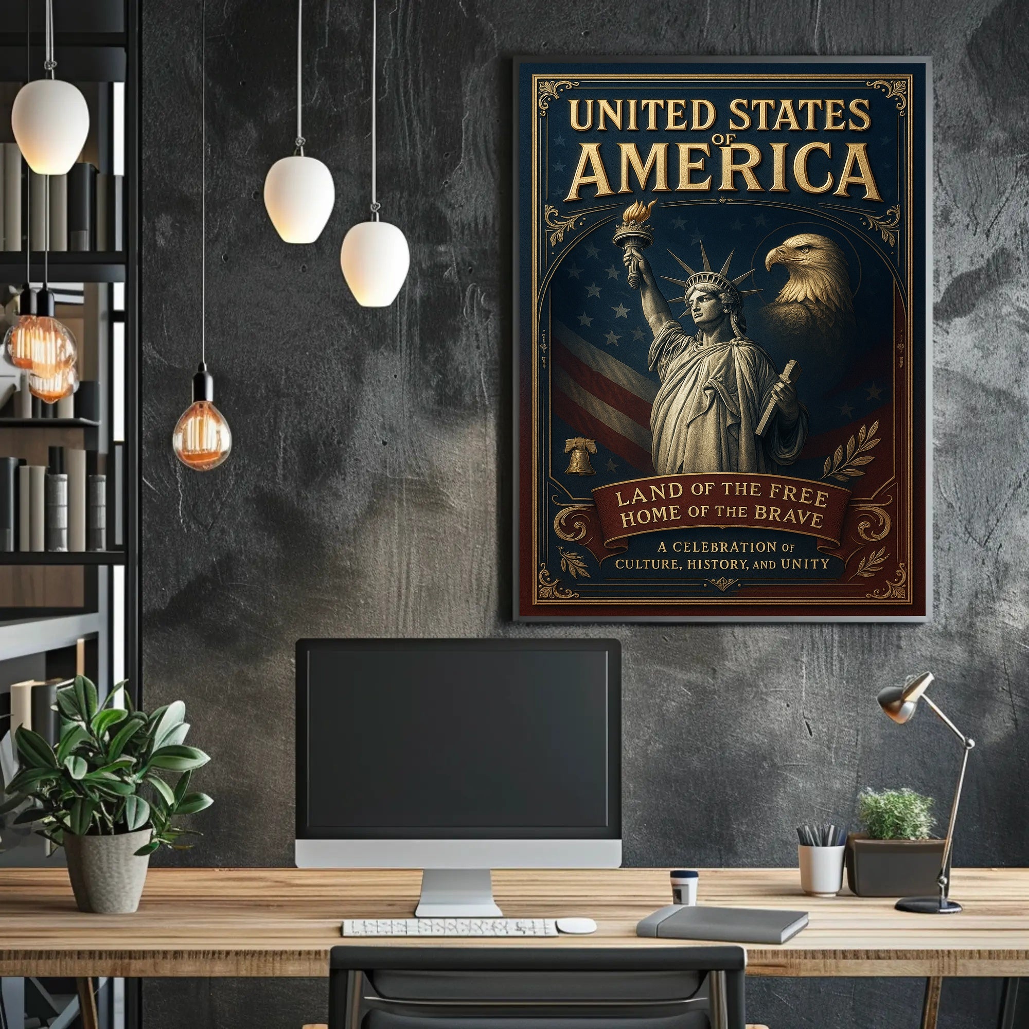 Land of the Free, Home of the Brave Poster PosterGoat