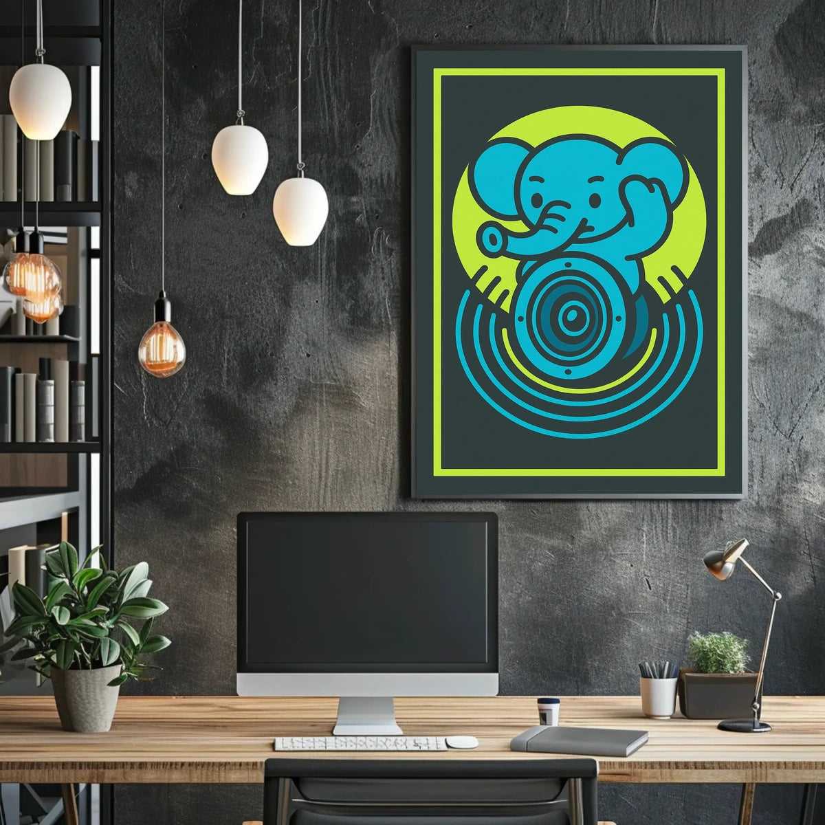 Vibrant Elephant Art Poster