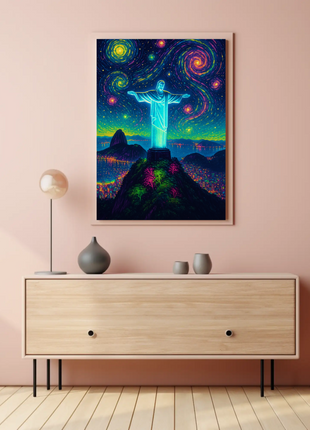 Christ the Redeemer Artistic Landscape Artistic Poster