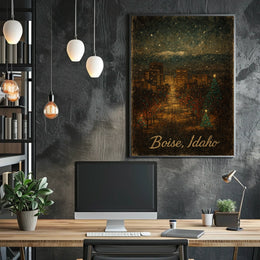 Winter Night In Boise, Idaho Poster