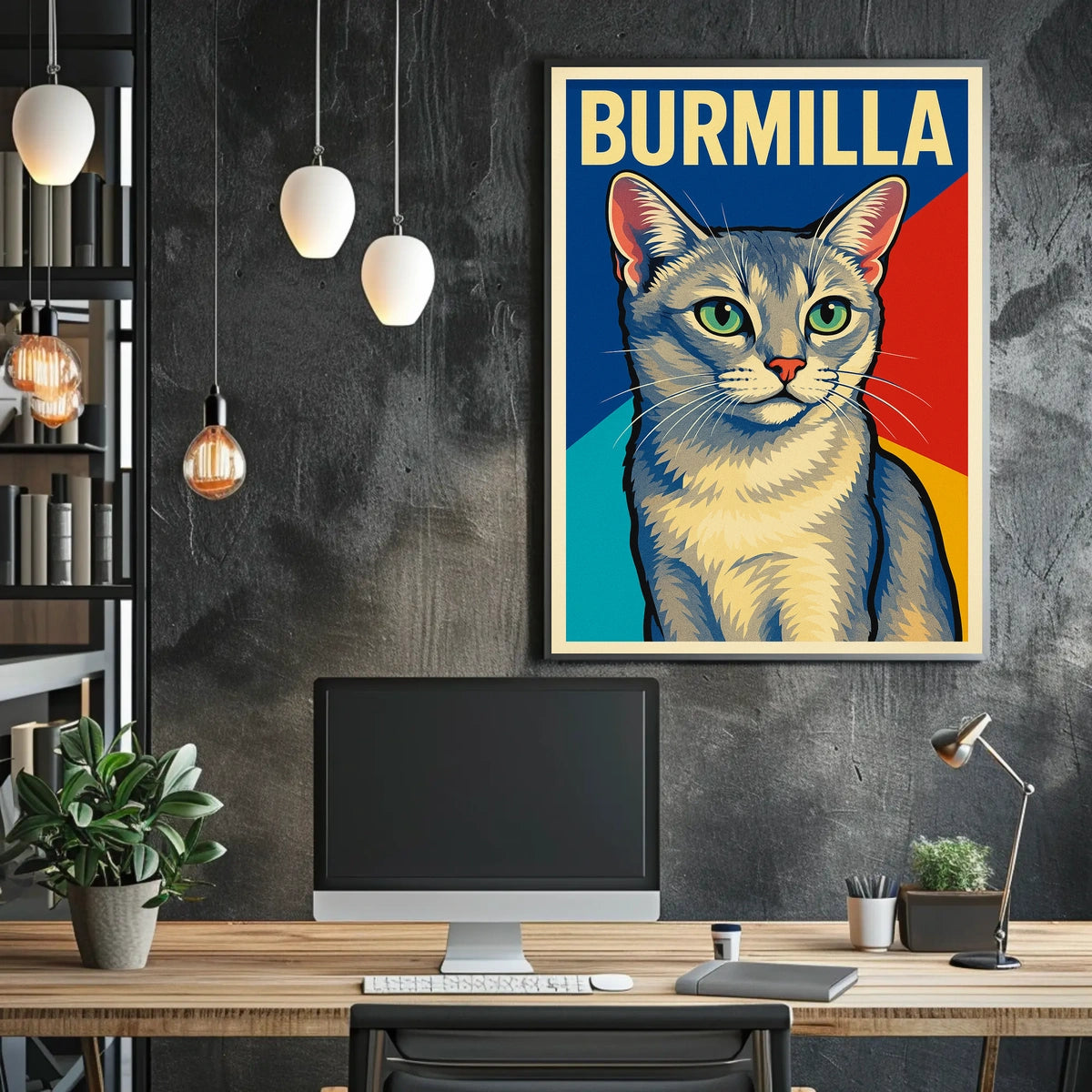 Burmilla Cat Portrait Poster