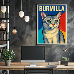 Burmilla Cat Portrait Poster