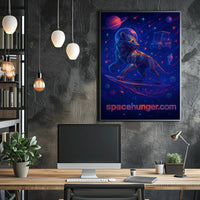 Futuristic Cosmic Wolf Travel Poster Wall Art Print