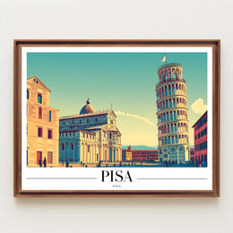 Pisa Italy Landscape Art Print Travel Poster