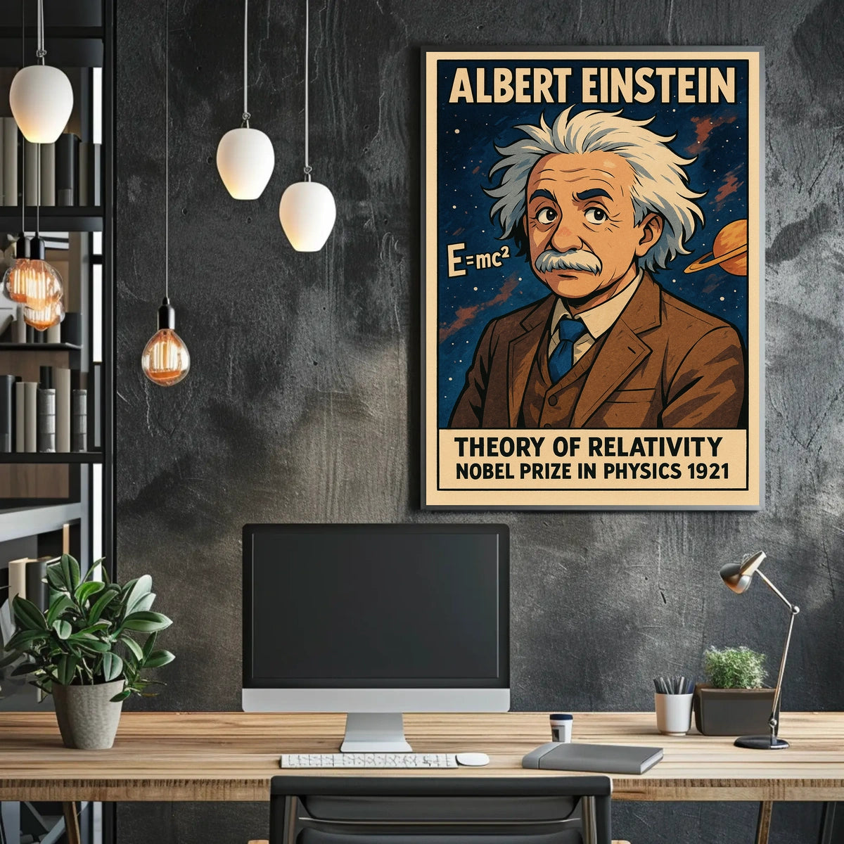 Einstein Relativity Inspiring Scenic Science Poster