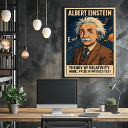 Einstein Relativity Inspiring Scenic Science Poster