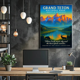 Majesty in the Rockies Grand Teton National Park Poster PosterGoat