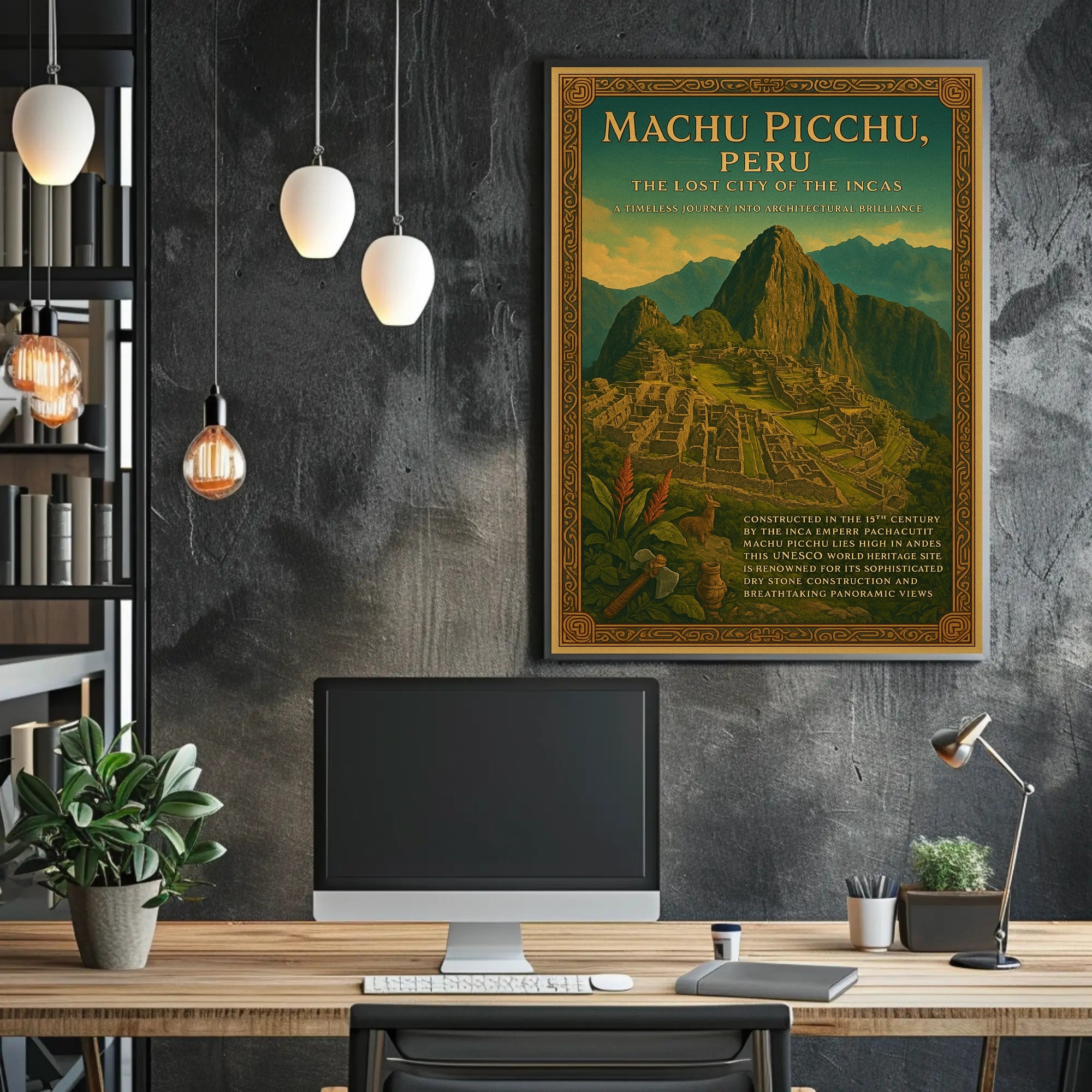 Machu Picchu Vintage Lost City Travel Poster